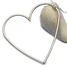 bladzijde aspect B.C. Zilveren hanger groot hart massief 60 mm 92542 – Flamenco Sieraden