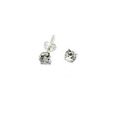 Zilveren oorstekers 3 mm zirkonia